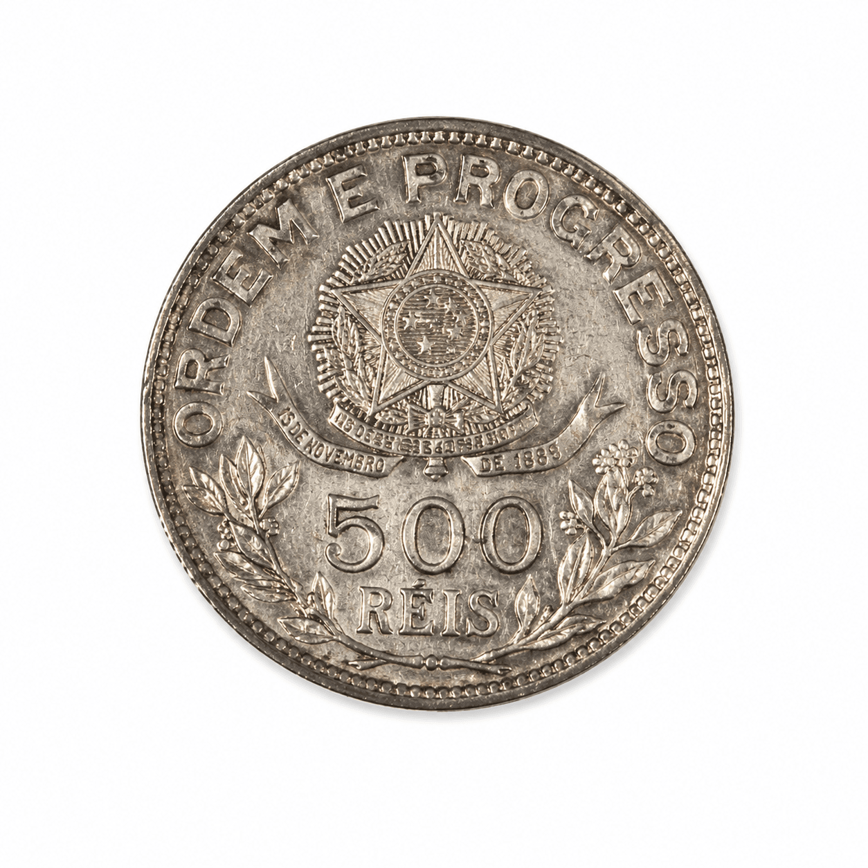 Moeda brasileira de 500 réis 1913 — prata 900 — estrelas soltas